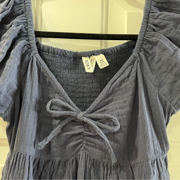 Roxy Juniors Cotton Clearwater Cove A-Line Mini Dress Blue Size Medium Cotton - Picture 14 of 16